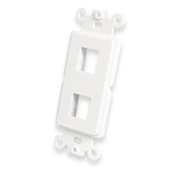 Quest Technology International Decor Keystone Wall Plate, Single-Gang, White - 2-Port Insert NFP-4208 - main